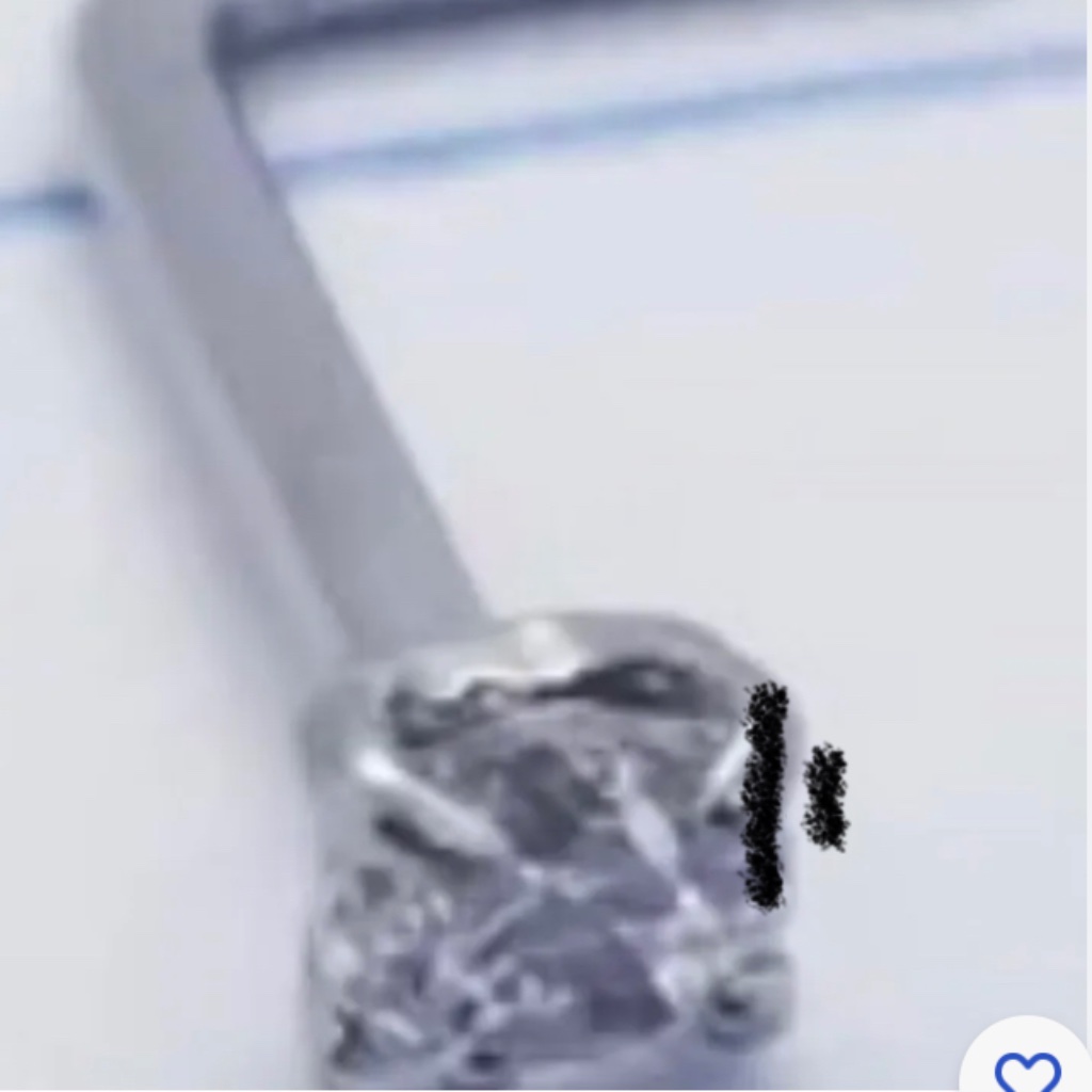 20g Titanium Sm L Bend Cz Nose Ring